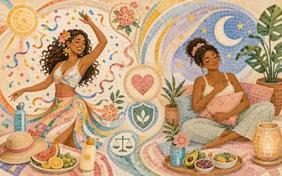 Ilustração do artigo: Vai pular ou descansar no carnaval? Cuidados com a saúde que toda mulher deve ter