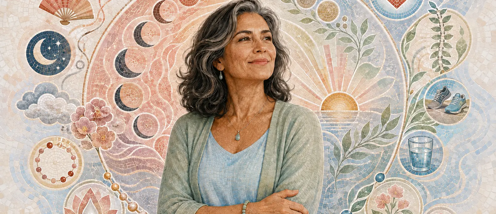 Ilustração do artigo: Climatério e menopausa: sintomas, quando começa e como aliviar o desconforto
